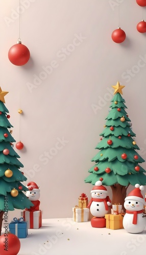 christmas tree decoration for christmas greeting, a copy space for design background