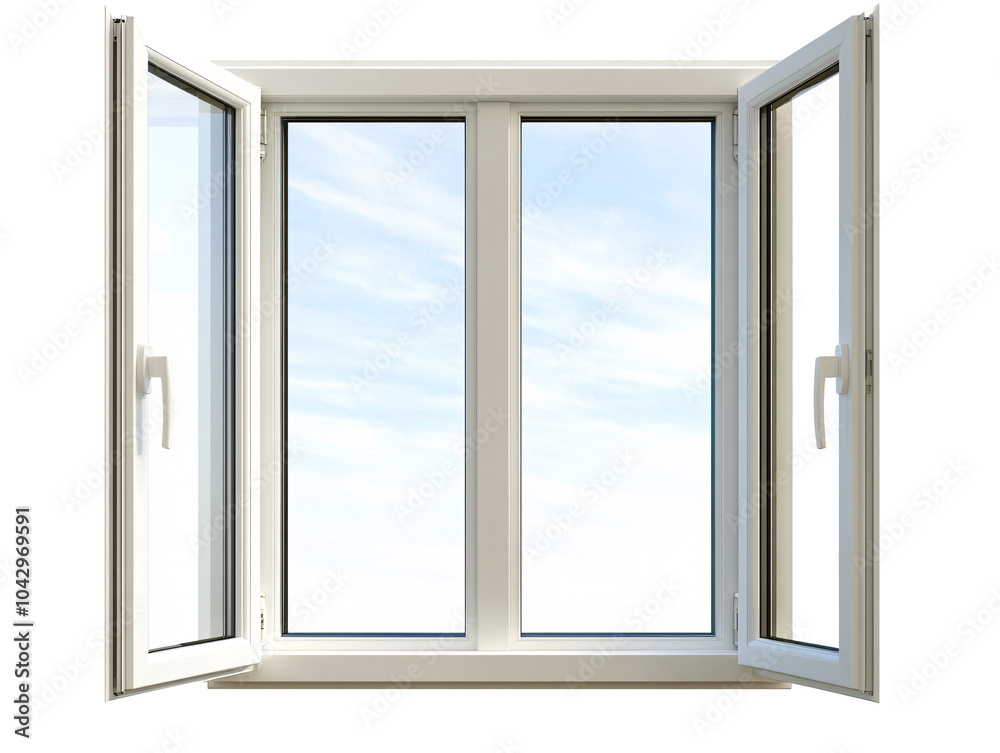 a white window with clear glass a white window with clear glass