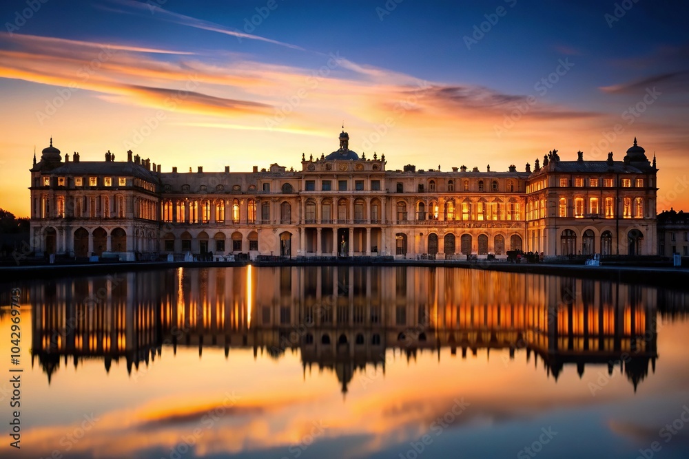 Obraz premium Elegant silhouette of the Royal suburb of Paris, Versailles