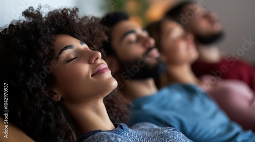 A diverse group of individuals learning biohacking techniques to improve sleep quality, focusing on wellness strategies across different cultures.