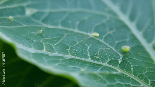 fascinating world chlorophyllrich green leafy vegetables close revealing intricate cellular structures veins basil leaf undergoes process photosynthesis macro footage vegetable fresh food photo
