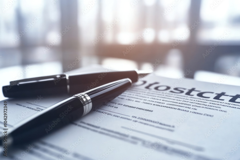 A close-up of a pen resting on a document, suggesting business or legal activity. A close-up of a pen resting on a document, suggesting business or legal activity.