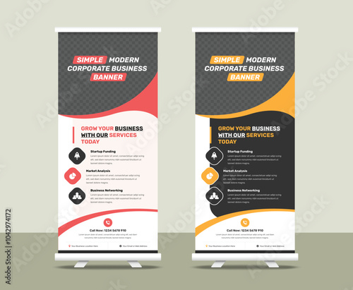 Simple modern corporate business roll up template design with two variation