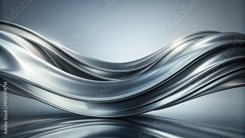 Elegant grey fluid waves with subtle highlights wide-angle