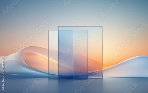 Future technology elements of e-commerce product display background
