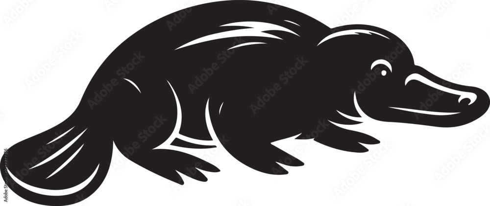 Obraz premium Platypus silhouette vector illustration design