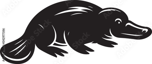 Platypus silhouette vector illustration design photo