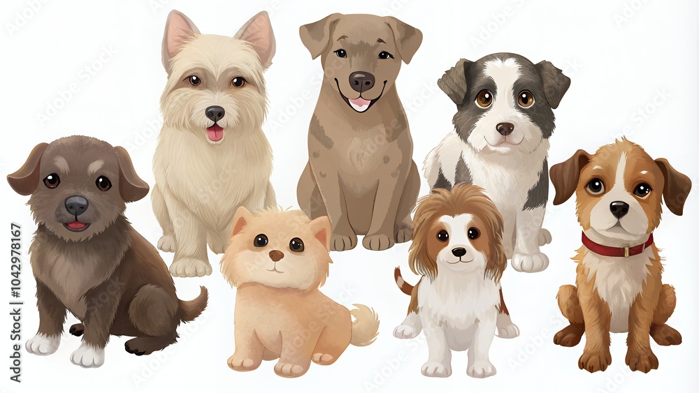 Set Animal of Dogs and cats on white background pet Photography portraits background white