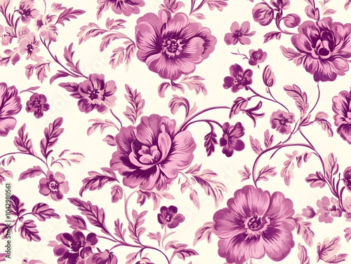 Purple flower pattern in nature, white background