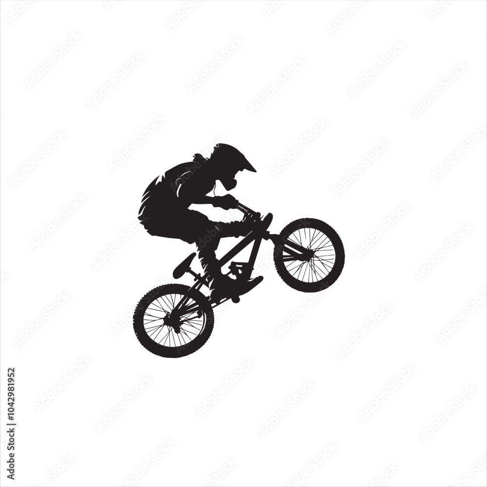 BMX bike player vector illustration for icon, symbol or logo. BMX bike player template logo. BMX player silhouette. bmx bike