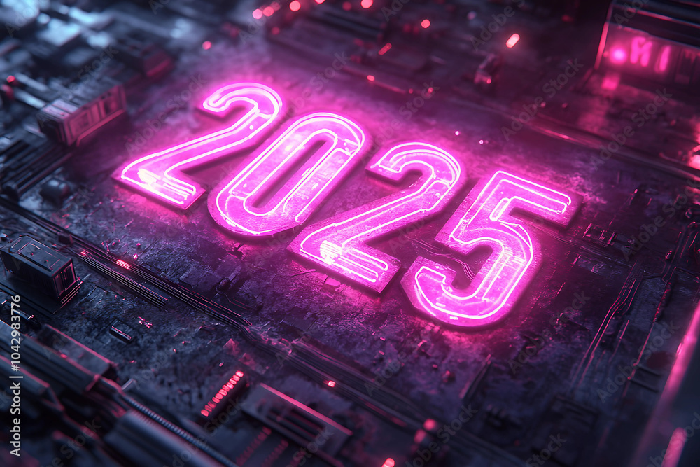 2025 New Year neon glow effect Christmas 2025 New Year neon glow effect Christmas