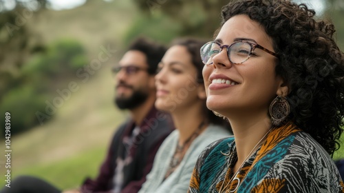 A multicultural team practicing energy healing methods for trauma recovery, led by experts in holistic healing and cultural inclusivity.