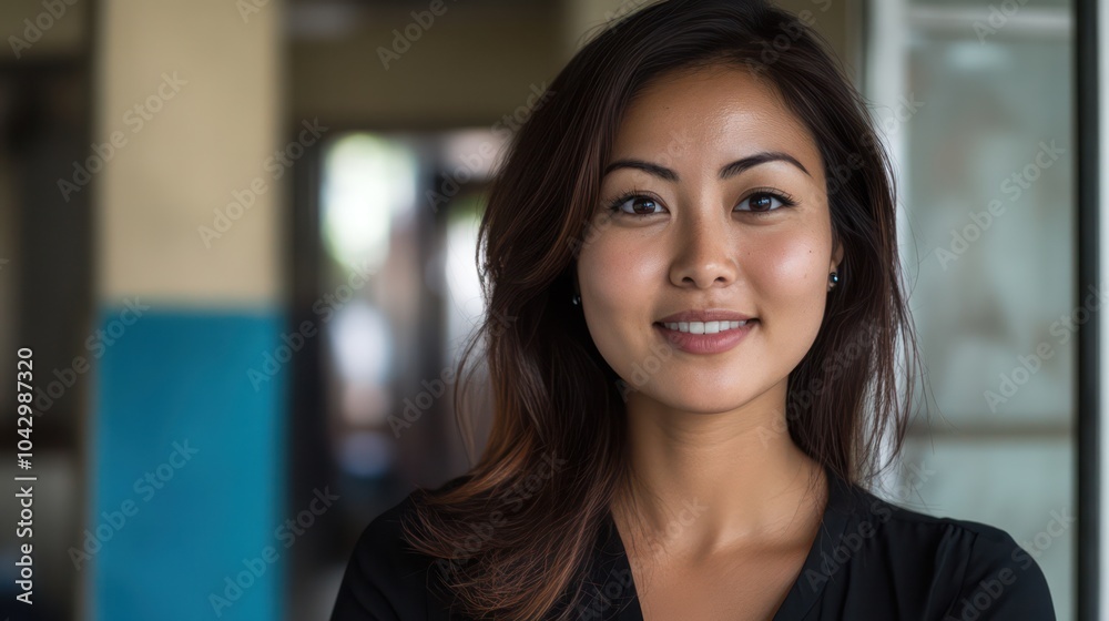 Fototapeta premium An Asian entrepreneur guiding a diverse group of freelancers in building sustainable careers in developing countries through remote work.