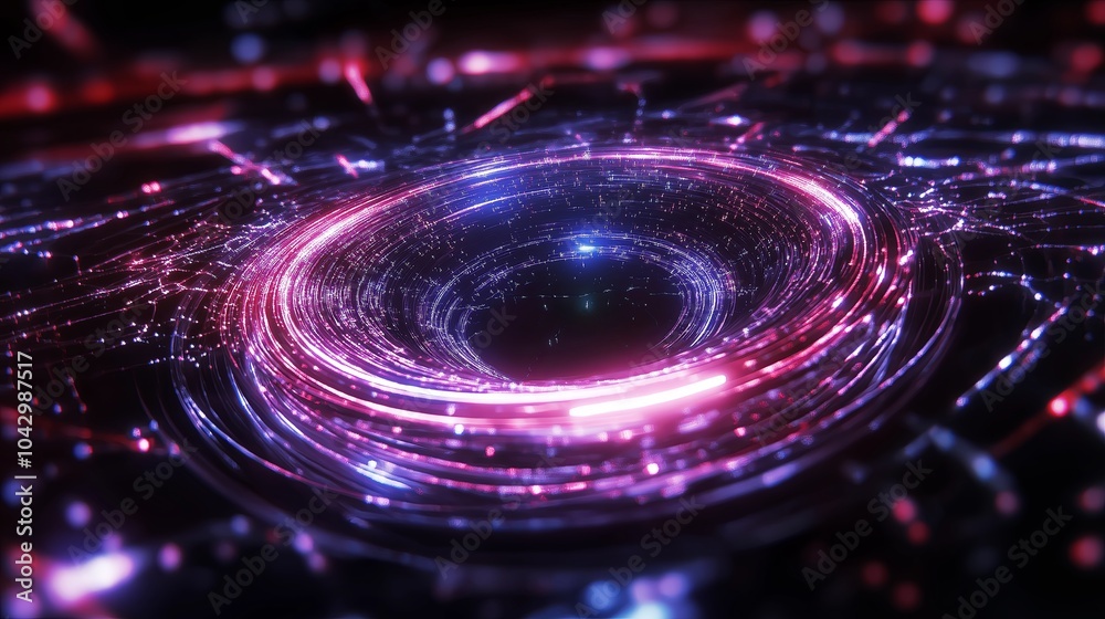 Obraz premium A black hole with its mesmerizing gravitational pull