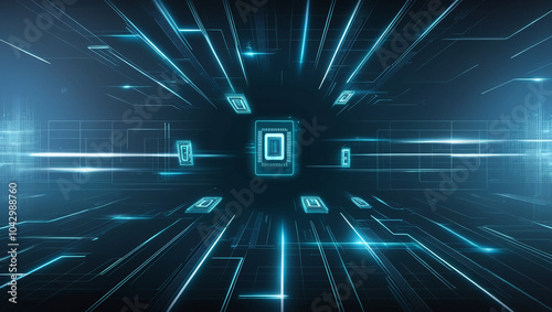 Wallpaper Mural Advance Futuristic Technology Abstract Blue Background Torontodigital.ca