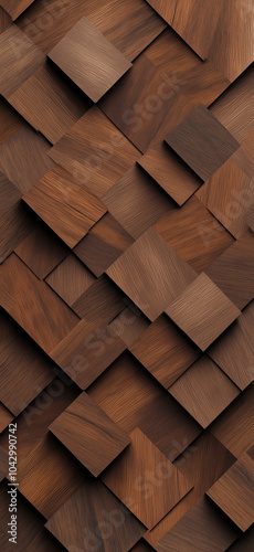 Wooden pattern. Elegant luxury 3d geometric wood wallpaper