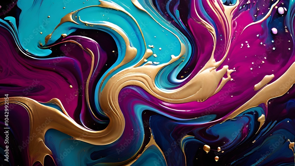 Luxurious marble texture with gold accents in bright blue and pink abstract fluid painting_072 Luxurious marble texture with gold accents in bright blue and pink abstract fluid painting_072