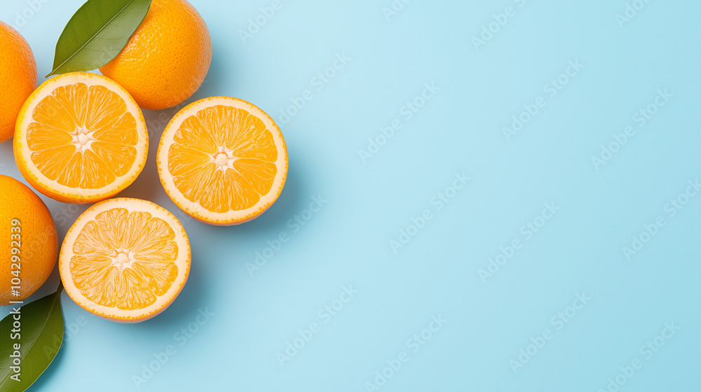 Stack of mandarin oranges with leaf Stack of mandarin oranges with leaf