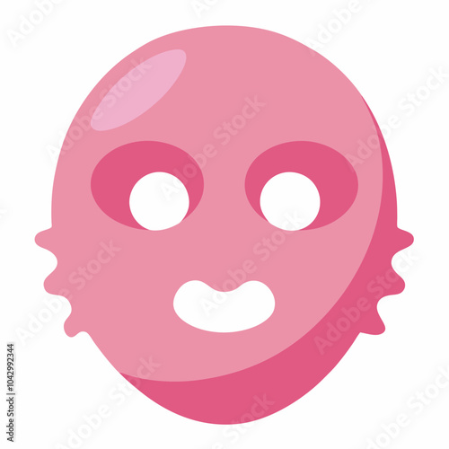 a pink thick hydrogel sheet mask on white background vector art illustration