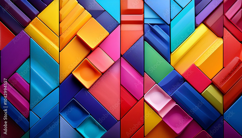 Fototapeta premium Vibrant Abstract Geometric Background with Colorful Shapes and Patterns