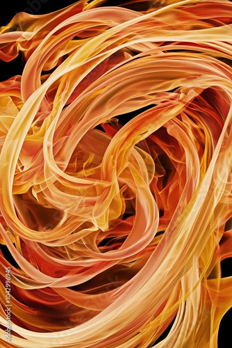 Intense Roaring Flames in Motion – Vibrant, Isolated Fire Close-Up