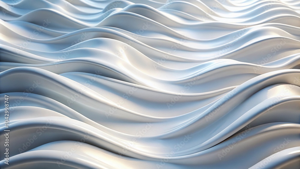 Fototapeta premium Extreme close-up abstract white waves with soft shadows contemporary smooth background