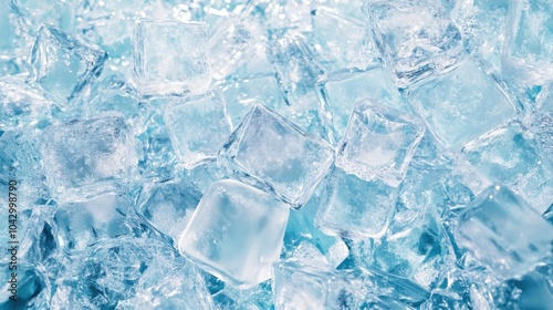 A background completely packed with ice cubes, filling every inch of the frame with their cool, crystalline texture and sparkling reflections.