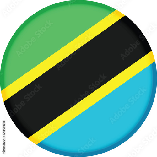 Round flag of Tanzania