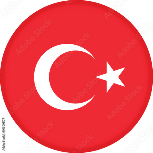 Round flag of Turkey
