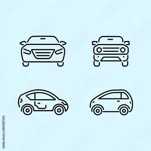 Car icons set