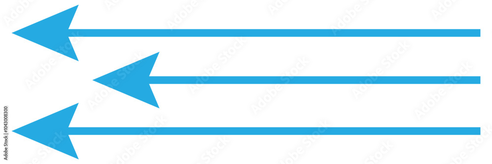 Fototapeta premium Set of long arrow vector, icon. Black horizontal double side arrow. Straight long arrow vector icon set. Long arrows left and right in flat style. Long arrow 