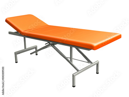 a orange bed on a white background photo