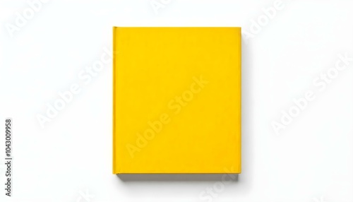 Yellow blank hardback book with copy space isolated on a white background