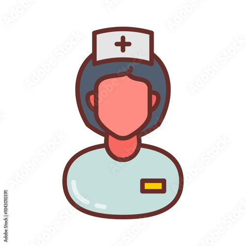 Nurse Filled Icons , Vector illustration
