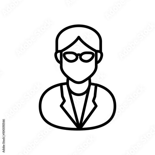 Ophthalmologist Outline Icon, Vector illustration