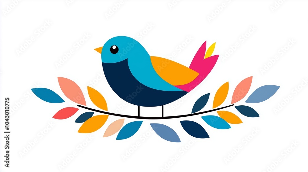 Fototapeta premium Playful Vector Bird Graphic Design