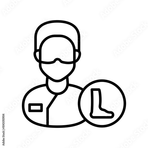 Podiatrist Outline Icon, Vector illustration