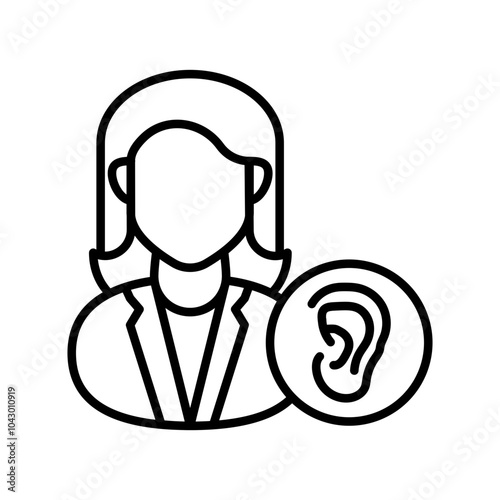 Audiologist Outline Icon, Vector illustration
