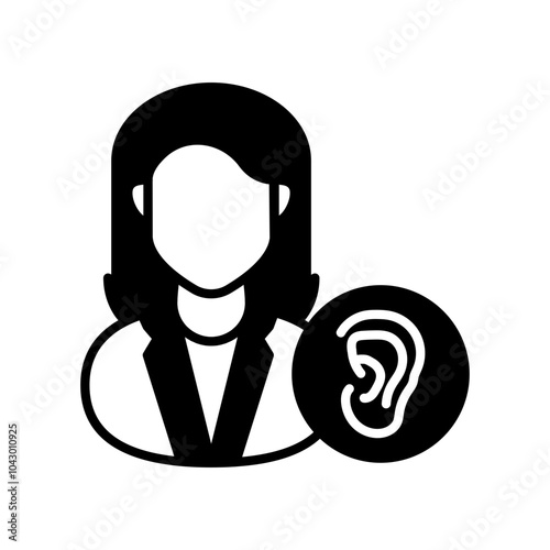 Audiologist Glyph Icon, Vector illustration