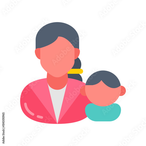 Pediatrician Flat Icons, Vector illustration