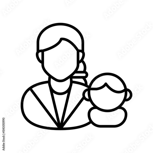 Pediatrician Outline Icon, Vector illustration
