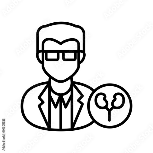 Nephrologists Outline Icon, Vector illustration