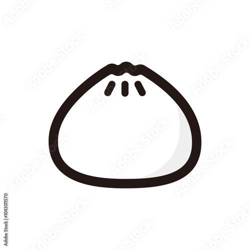 Chinese steamed bun outline icon for graphic design, apps and websites