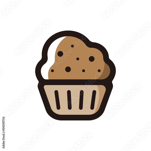 Muffin outline icon for graphic design, apps and websites