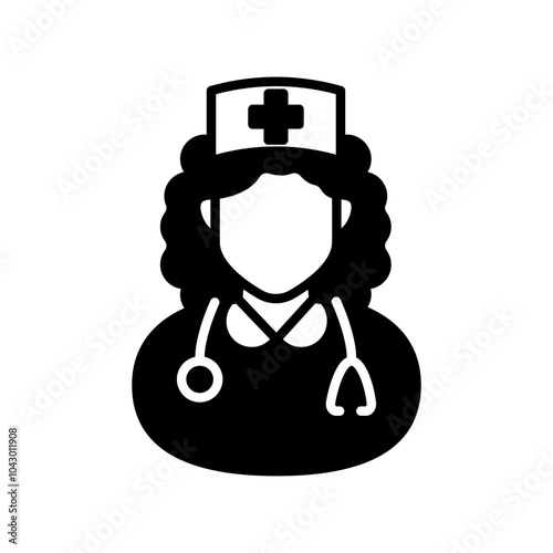 Paramedical Staff Glyph Icon, Vector illustration