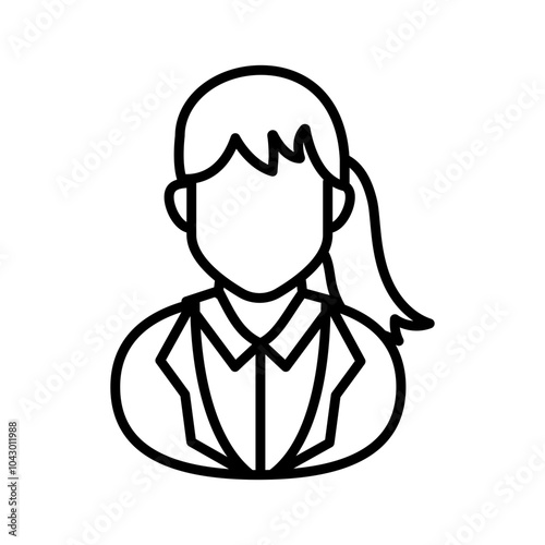 Lady Doctor Outline Icon, Vector illustration