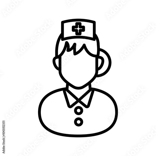 Midwife Outline Icon, Vector illustration