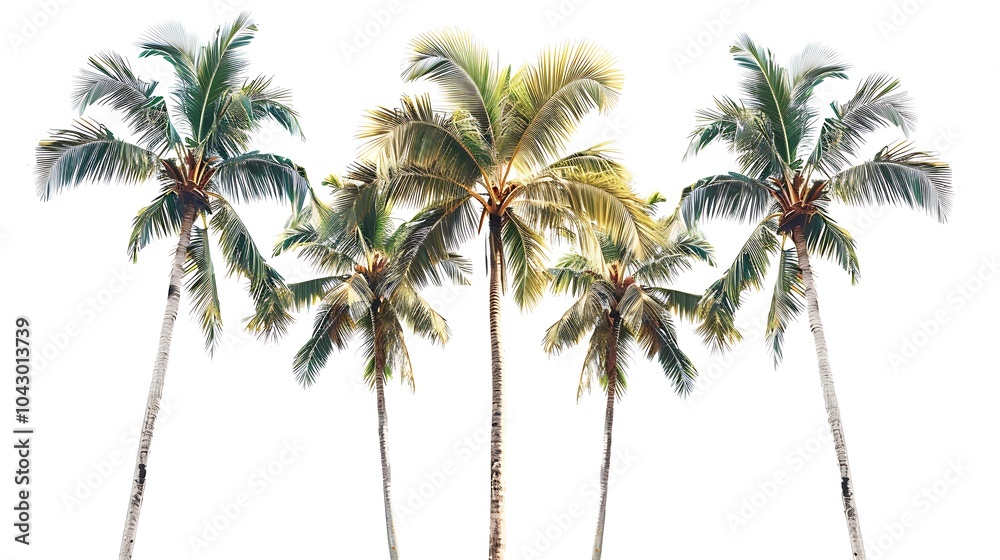 Obraz premium Palm trees isolated on white background