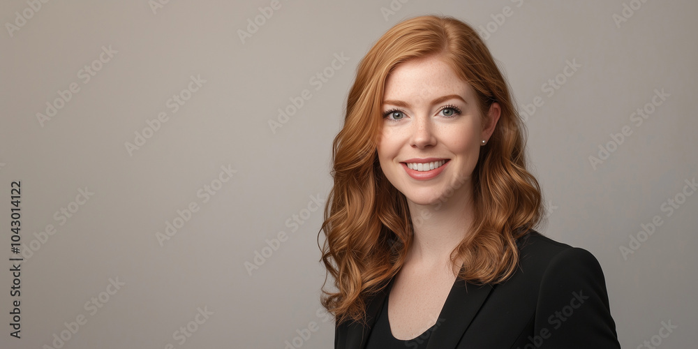 Professional Portrait of a Confident Young Woman with Red Hair in Business Attire Professional Portrait of a Confident Young Woman with Red Hair in Business Attire