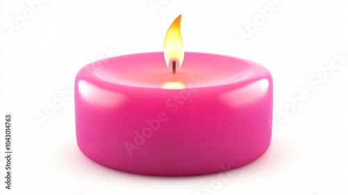 Pink Candle with Flame